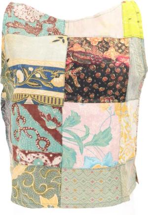 Guru-Shop T-Shirt Boho Patchwork Sommertop, upcyceling
