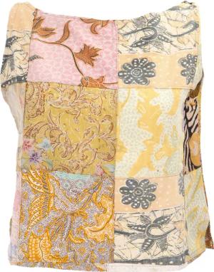 Guru-Shop T-Shirt Boho Patchwork Sommertop, upcyceling