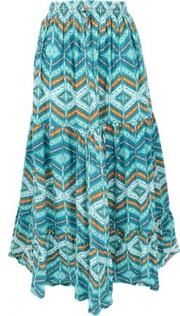 Guru-Shop Minirock Maxirock Batik, langer Sommerrock,