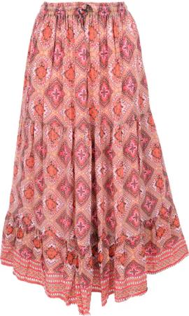 Guru-Shop Minirock Maxirock Batik, langer Sommerrock,