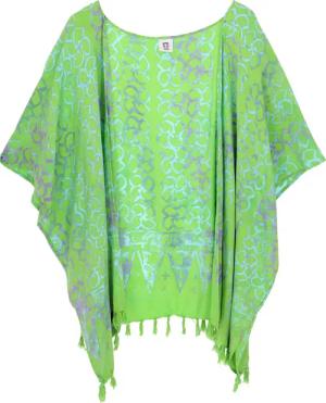 Guru-Shop Kimono Kurzer farbenfroher Sommer Kimono,