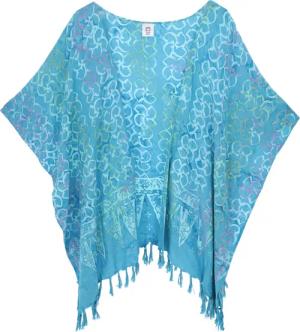 Guru-Shop Kimono Kurzer farbenfroher Sommer Kimono,
