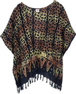 Guru-Shop Kimono Kurzer farbenfroher Sommer Kimono,