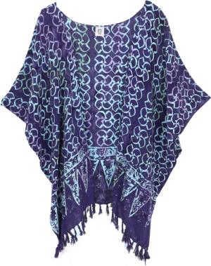 Guru-Shop Kimono Kurzer farbenfroher Sommer Kimono,