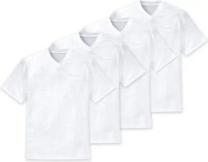 Schiesser T-Shirt (4-tlg) V-Ausschnitt, kurzarm, verstärkte