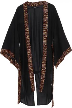 Guru-Shop Kimono Leichter Kimono mit Bordüre,