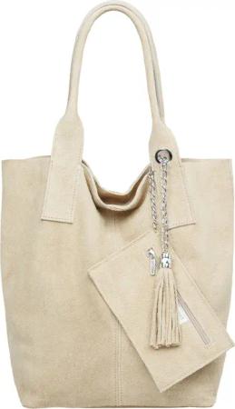Caspar Schultertasche große Wildleder Shopper Damen
