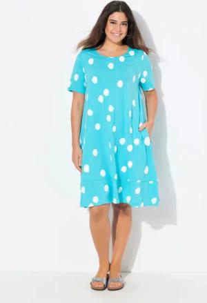 Ulla Popken Midikleid Midikleid Punkte A-Linie