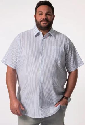 Men Plus Kurzarmhemd Men+ Streifenhemd Halbarm