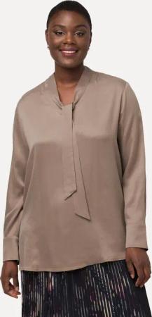 Ulla Popken Longbluse Cuprobluse Schluppe V-Ausschnitt