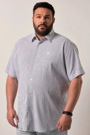 Men Plus Kurzarmhemd Men+ Streifenhemd Halbarm