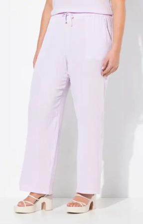 Ulla Popken Schlupfhose Musselin-Schlupfhose Rose weites