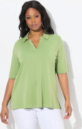 Ulla Popken Poloshirt Poloshirt A-Linie Halbarm
