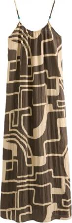 Next Sommerkleid Strukturiertes Maxikleid mit Perlen