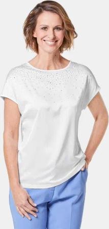 GOLDNER Kurzarmbluse Blusenshirt mit schimmernden Glitzersteinen