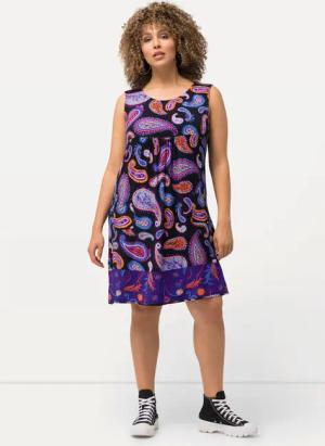 Ulla Popken Minikleid Jersey-Minikleid Paisley A-Linie