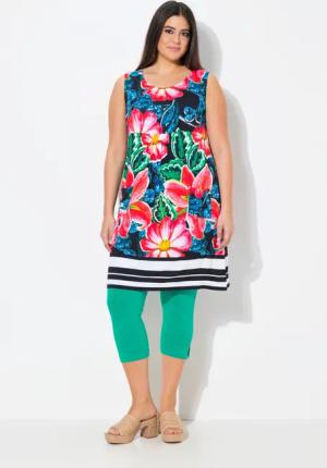 Ulla Popken Minikleid Jersey-Minikleid Paisley A-Linie