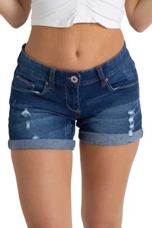 BlauerHafen Jeansbermudas Damen Jeans Shorts Destroyed
