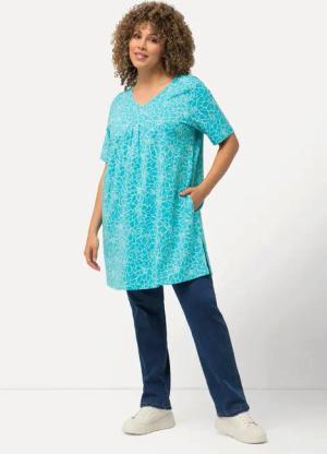 Ulla Popken T-Shirt Longshirt Zierfalten A-Linie