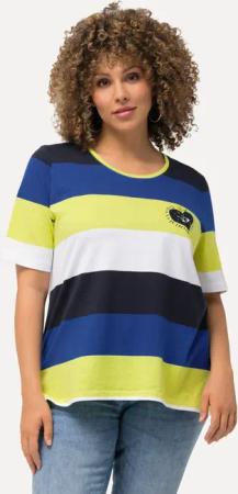 Ulla Popken T-Shirt T-Shirt Ringel Herz-Stickerei