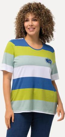 Ulla Popken T-Shirt T-Shirt Ringel Herz-Stickerei