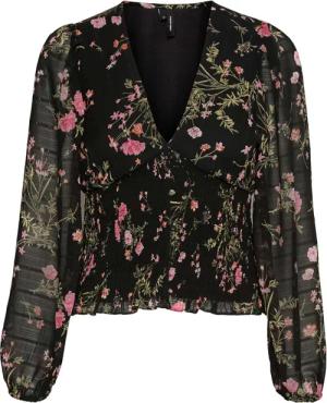 Vero Moda Langarmbluse Rosa (1-tlg) Drapiert/gerafft