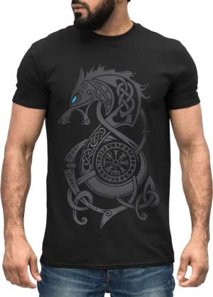 Neverless Print-Shirt Herren T-Shirt Fenriswolf Fenrir