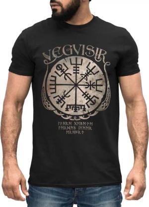 Neverless Print-Shirt Herren T-Shirt Vegvisir Runenkompass