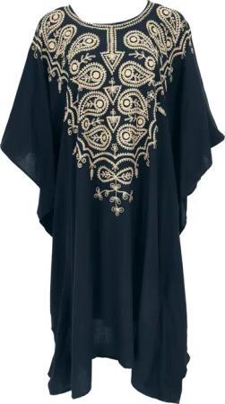 Guru-Shop Midikleid Mittellanger bestickter Boho Kaftan,