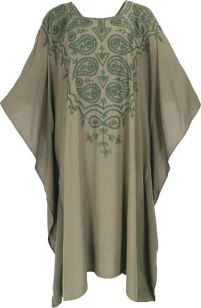 Guru-Shop Midikleid Mittellanger bestickter Boho Kaftan,