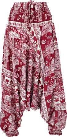 Guru-Shop Relaxhose Pluderhose mit Elefanten-Print, Overall,..