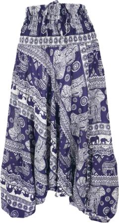 Guru-Shop Relaxhose Pluderhose mit Elefanten-Print, Overall,..