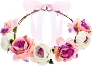 partydeco Diadem, Blumenkranz für Haare 17cm