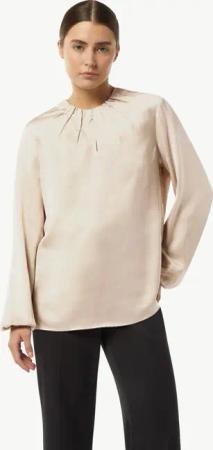 Comma Langarmbluse Satin-Bluse mit Falten-Detail am
