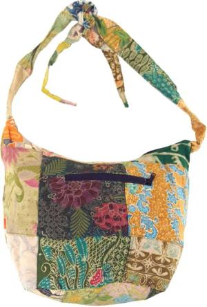 Guru-Shop Schultertasche Patchwork Batik Beutel, Sadhu