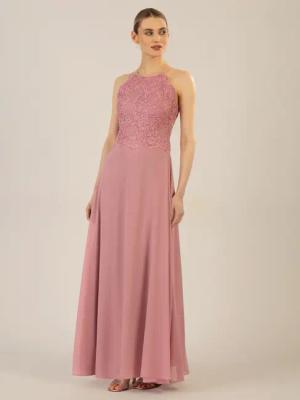 Apart Abendkleid aus besticktem Mesh mit
