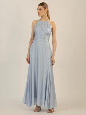 Apart Abendkleid aus besticktem Mesh mit