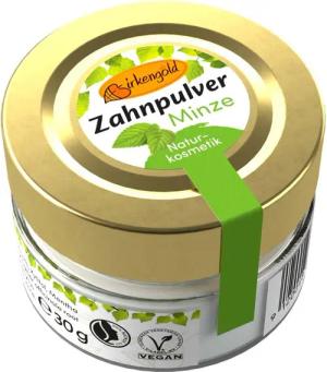 Birkengold Gesichtspflege Zahnpulver - Minze Glas