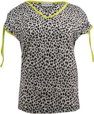 Passioni Print-Shirt Leopardenmuster T-Shirt in Beige