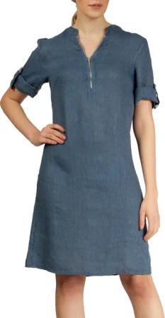 Caspar Sommerkleid SKL037 knielanges Damen Leinenkleid