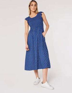 Apricot Midikleid Midikleid, (1-tlg) mit Punkten