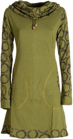 Vishes Jerseykleid Langarm Kleid Schal-Kleid Winterkleider