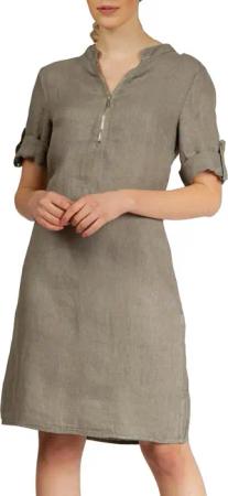 Caspar Sommerkleid SKL037 knielanges Damen Leinenkleid