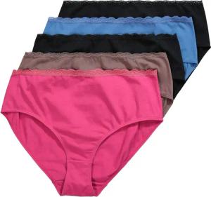 Ulla Popken Slip Midislips 5er-Pack Spitzenbund