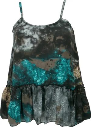Guru-Shop T-Shirt Seidiges Boho Trägertop, luftiges