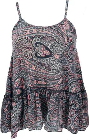 Guru-Shop T-Shirt Seidiges Boho Trägertop, luftiges