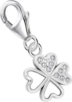 Goldene Hufeisen Charm-Einhänger Kleeblatt Zirkonia Charm