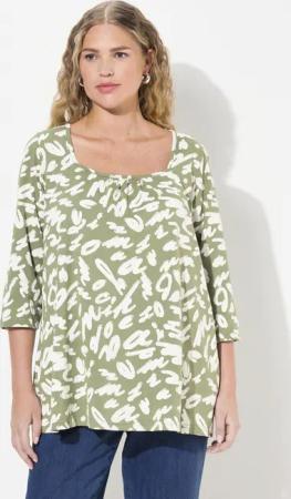 Ulla Popken T-Shirt Shirt A-Linie Zierfalten