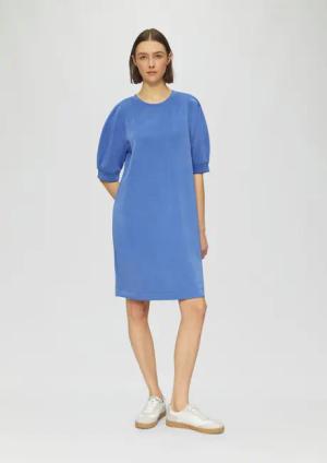 s.Oliver Minikleid Kurzes Scuba-Kleid mit Faltendetail