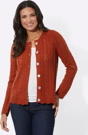 Sieh an! Strickjacke Ajourstrickjacke
